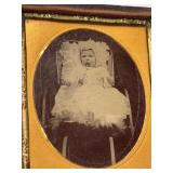 Antique Tintype Photo - Girl Child / Bottle