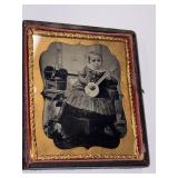 Antique Tintype Photo - Girl Child / Instruments