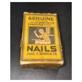 Vintage FULL Chas. F. Baker Nails Advertising Box