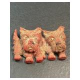 Vintage Bakelite Scottie Dogs Pin - No Pinback