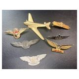 Assorted Vintage Airlines Pins Tie Clasp Lot