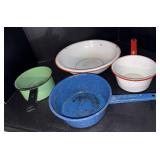 Assorted Enamelware / Graniteware Pan Lot