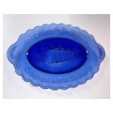 Cobalt Blue Glass Mount Vernon G. Washington Plate