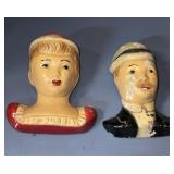 Vintage Chalkware Wall Mount Couple