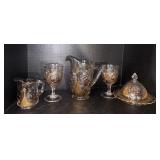Vintage Gold Gilded Cherry Glass Lot - 5 pcs.