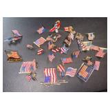 Assorted Vintage American Flag Patriotic Pins Lot
