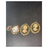 Assorted Vintage Cameo Pendant Jewelry Lot