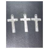 (3) Vintage Plastic Crucifix Pendants Lot