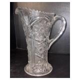 Vintage Etched Glass Pitcher