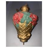 Antique Floral Oil Lamp Base