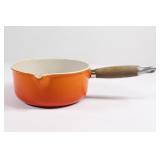 Le Creuset #18 Orange Enamel Cast Iron Saucepan