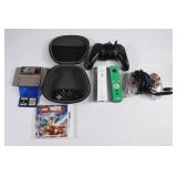 Assorted Lot of Video Game Controllers and Games