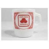 Fire King State Farm Milk Glass Coffee Mug
