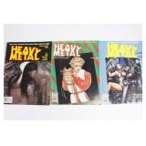 (3) Heavy Metal 1980s Magazine Lot