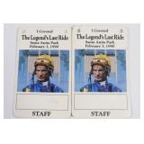 (2) Bill Shoemaker Last Ride 2/3/1990 Staff Pass