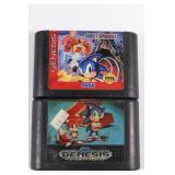 (2) Sega Genesis Sonic the Hedgehog Games