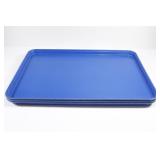 (3) Carlisle 26"x18" Restaurant Trays Blue