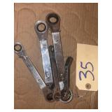 Craftsman Offset Box End Ratchet Wrench Lot
