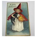 Antique 1909 Embossed Halloween  Postcard - JOL