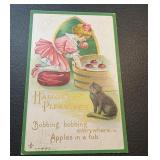 Vintage Embossed Halloween Pleasures Postcard