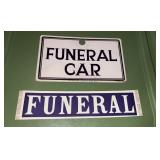 Vintage Funeral Cardboard Sign / Sticker Lot