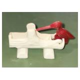 Vintage Woodpecker / Log Toothpick Holder