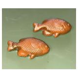 (2) Vintage Goldfish Paperweights
