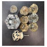 Vintage Clear Glass Cabinet Knobs Hardware Lot