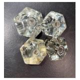 Vintage Clear Glass Cabinet Knobs Hardware Lot