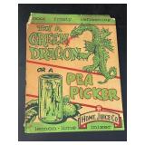 Vintage Green Dragon Easel Back Advertising Sign