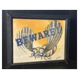 ORIGINAL 1943 WW2 BEWARE Seaman Poster 11 x 14