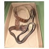 Vintage Embossed / Etched Leather Belt Lot