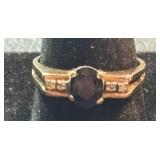 14K Gold / Sapphire / Diamond Ladies Ring - 3.17g