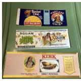 ORIGINAL Native American Advertising Labels Lot