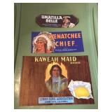 ORIGINAL Native American Advertising Labels Lot
