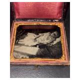 Antique Tintype Photo - Post Mortem Child / Keys