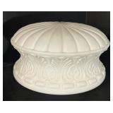 Large Vintage Ornate Milk Glass Light Shade