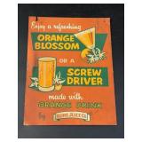 Vintage Orange Blossom Easel Back Advertising Sign