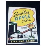 Vintage Sterling Apple Cider Advertising Sign