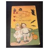 Vintage 1914 Halloween Witch Postcard