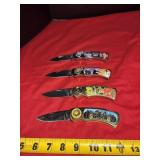 (4) Assorted Pocket Knives Lot - Elvis