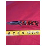 Hook Eye Red Skull Tactical Pocket Knife