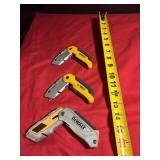 (3) Assorted DEWALT Utility Knives Lot