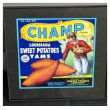 NOS Framed Champs Yams Football Label