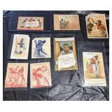 (9) Black Americana Victorian Trade Cards Lot