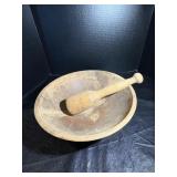 Antique Primitive Wooden Dough Bowl Set