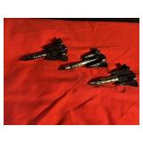 (3) Vintage SR-71 USAF Diecast Fighter Jets