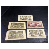 (5) Antique Black Americana Stereoview Cards