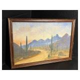 Vintage Western Painting by Nix 9x13