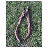 Antique Horse Hames w/ Brass Ball Tops